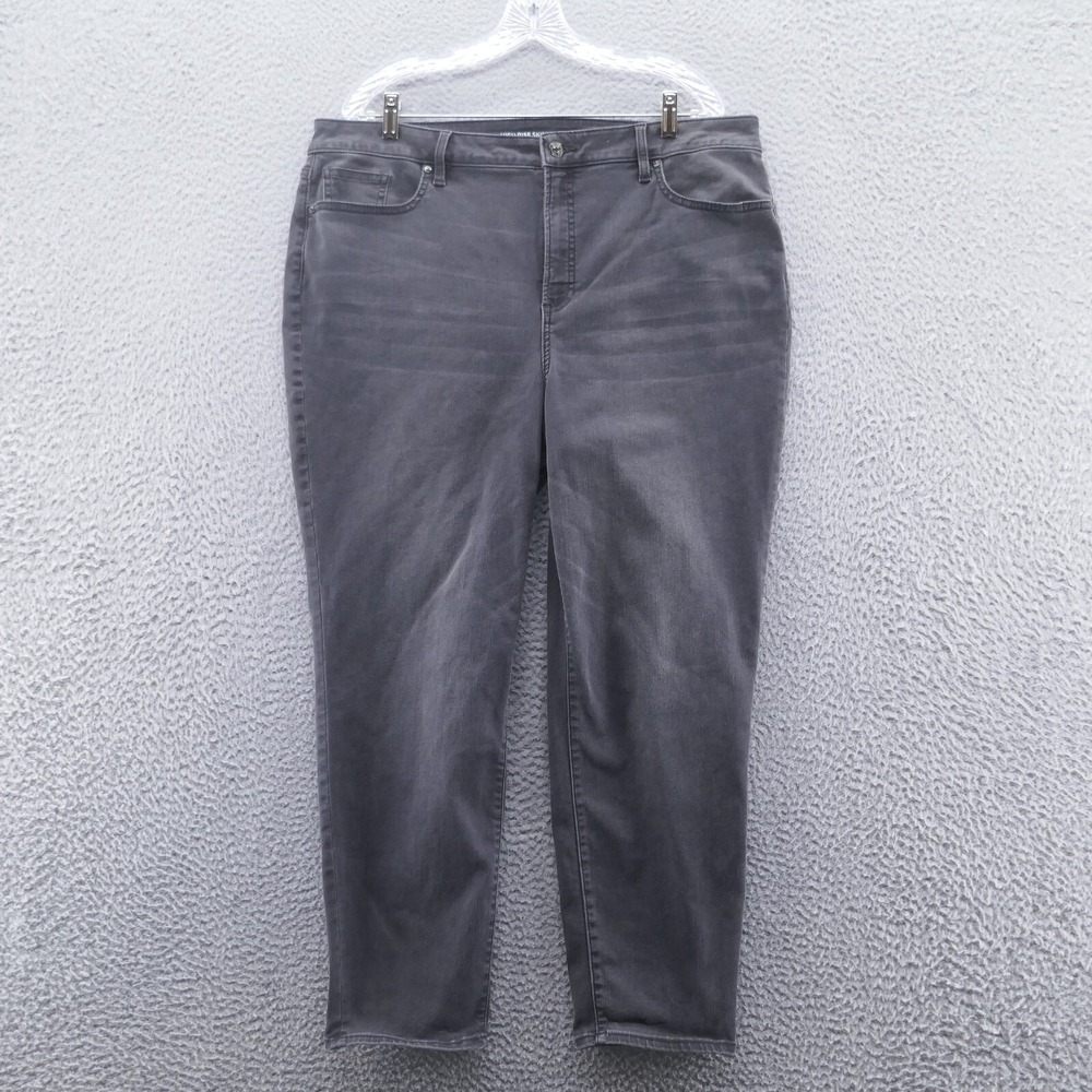 Chicos High Rise Skinny Ankle Jeans Womens Size 3.5 US 18 Charcoal Gray Stretch